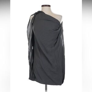 Lanvin Black One-Shoulder Midi Dress